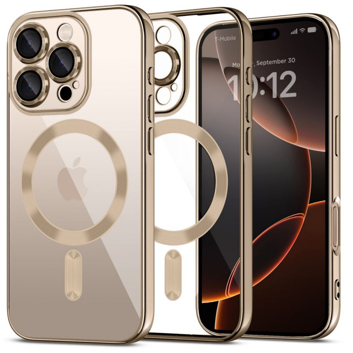 TECH PROTECT Handyhülle MagFlex Case Kompatibel mit iPhone 16 Pro Gold mit Magnetfunktion 6,3, Hybridbauweise mit integrierter Magnetfunktion und Kameraschutz