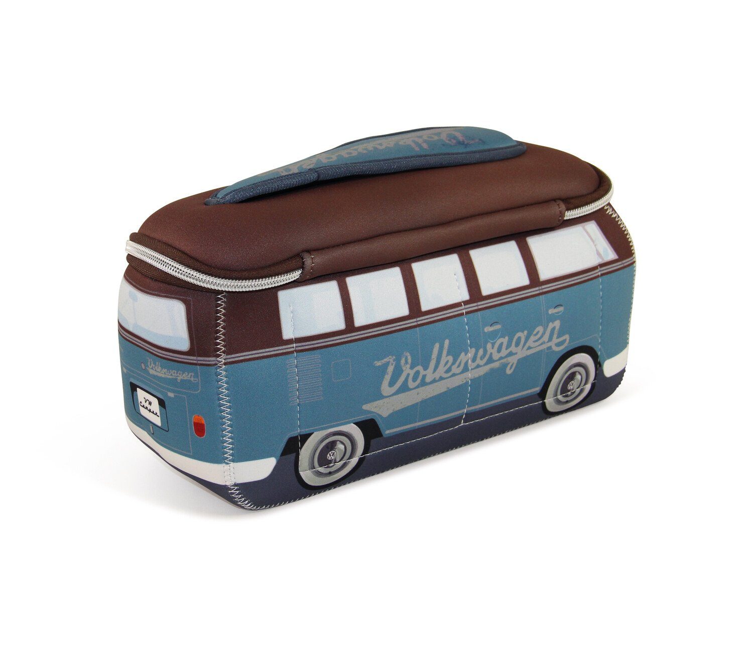 VW Collection by BRISA Kulturbeutel Volkswagen Neopren Schminktasche, Reisebeutel, Kosmetiktasche im T1 Bulli Bus Design