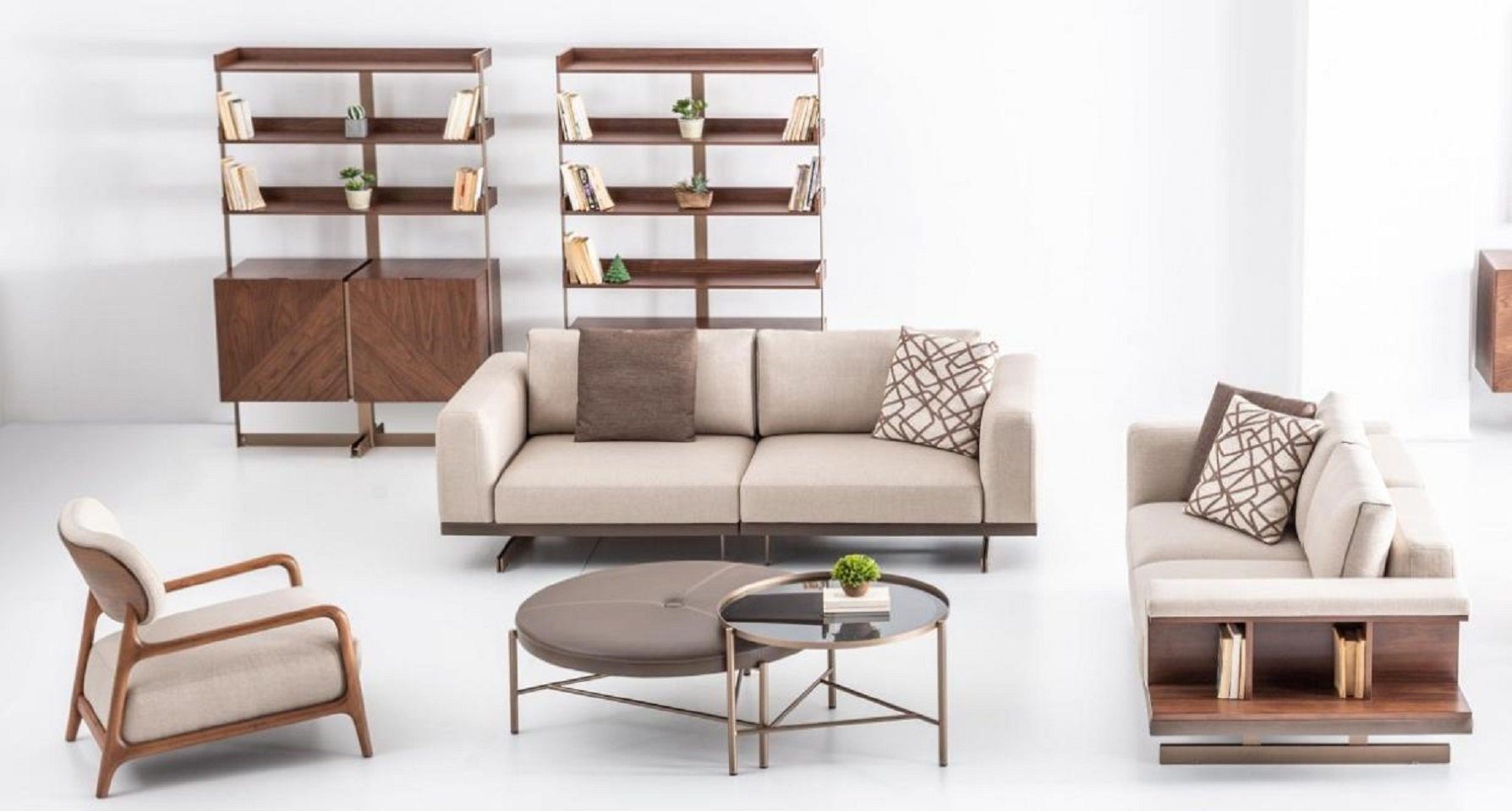 JVmoebel Wohnzimmer-Set Moderne Sofagarnitur Dreisitzer Zweisitzer Set Luxus Grau, (2-St., Nur 3 + 2 Sitzer), Made in Europe