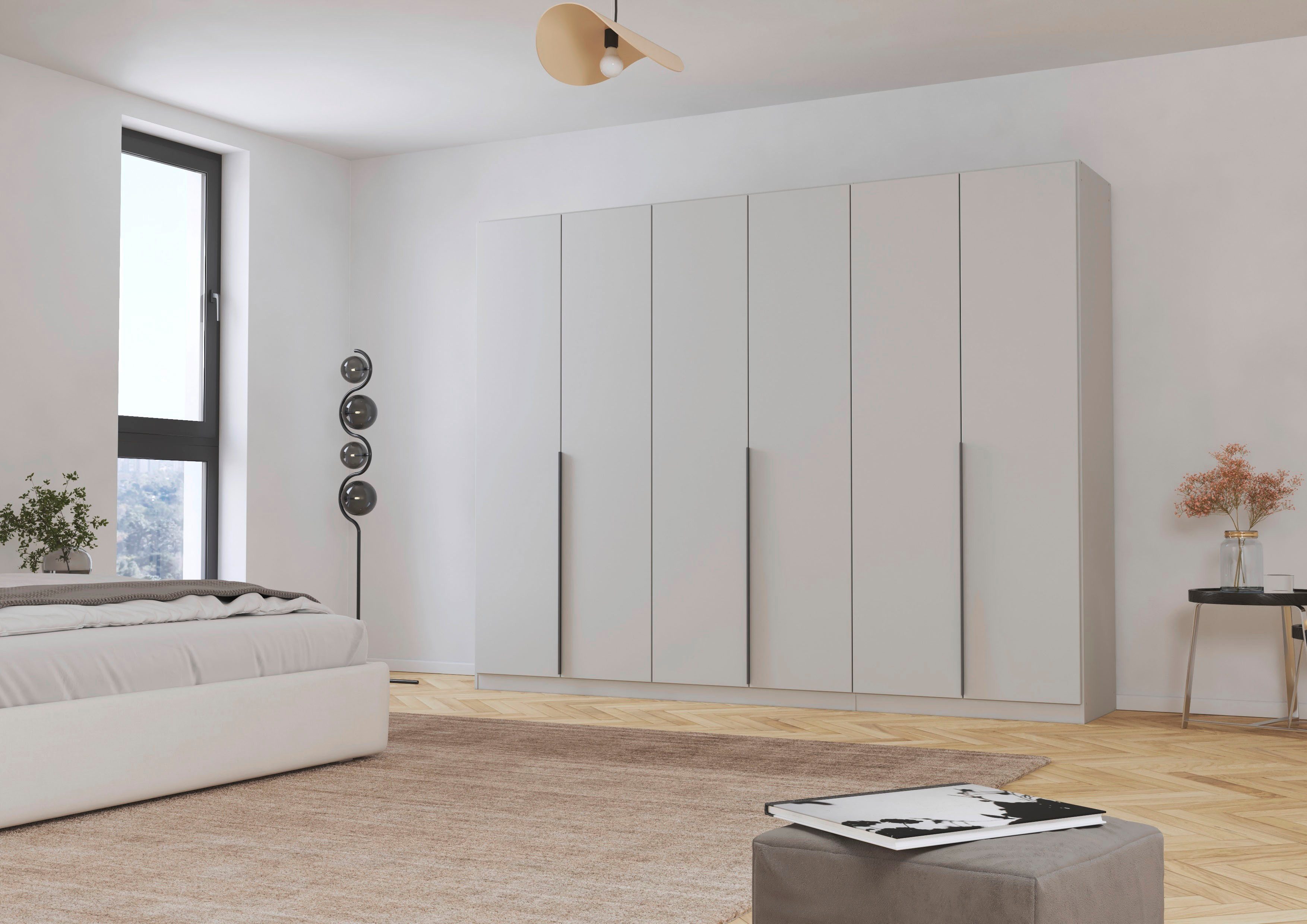 OTTO home Drehtürenschrank Kleiderschrank Schrank Garderobe AGORDO Schlafzimmer (in zwei Griff-Farben, Breiten 91-405 cm, Dekor- oder Hochglanzfront) durchdachte Innenausstattung, in 8 Breiten und 2 Höhen MADE IN GERMANY
