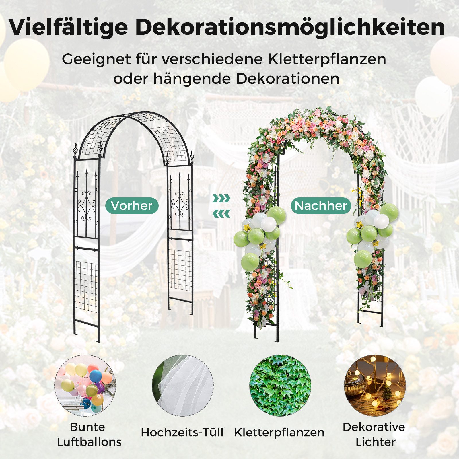 KOMFOTTEU Rosenbogen, Gartenbogen mit Rankhilfe & günstig online kaufen