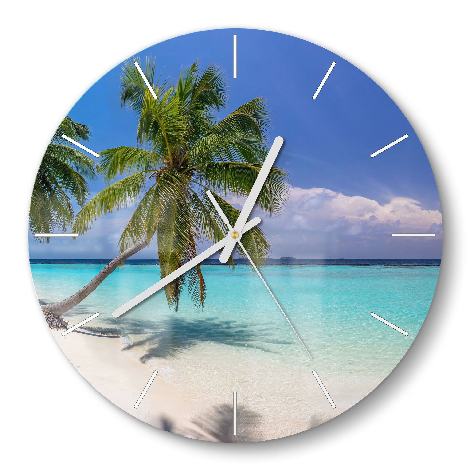 DEQORI Wanduhr 'Paradiesischer Strand' (Glas Glasuhr günstig online kaufen