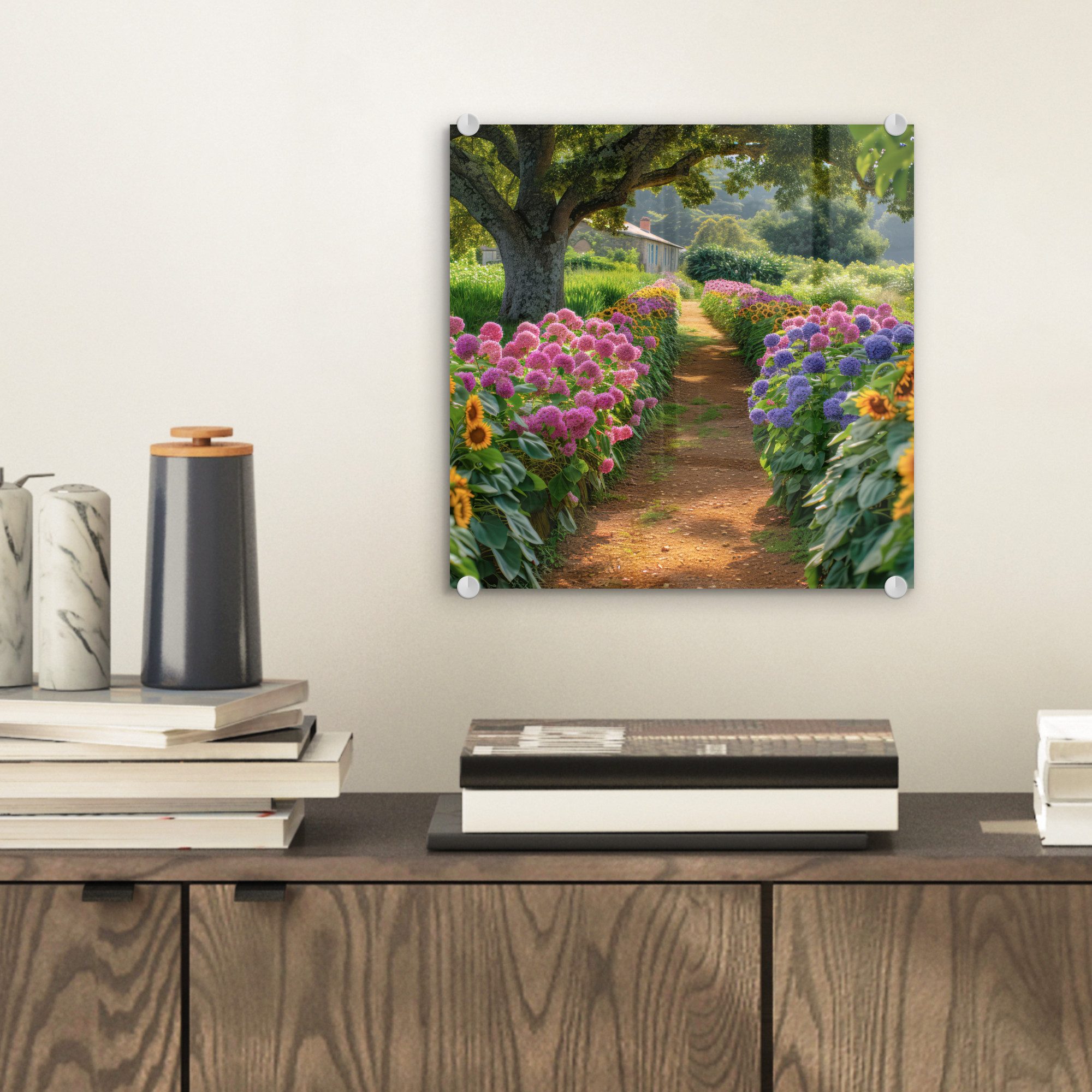 MuchoWow Acrylglasbild Blumen - Weg - günstig online kaufen