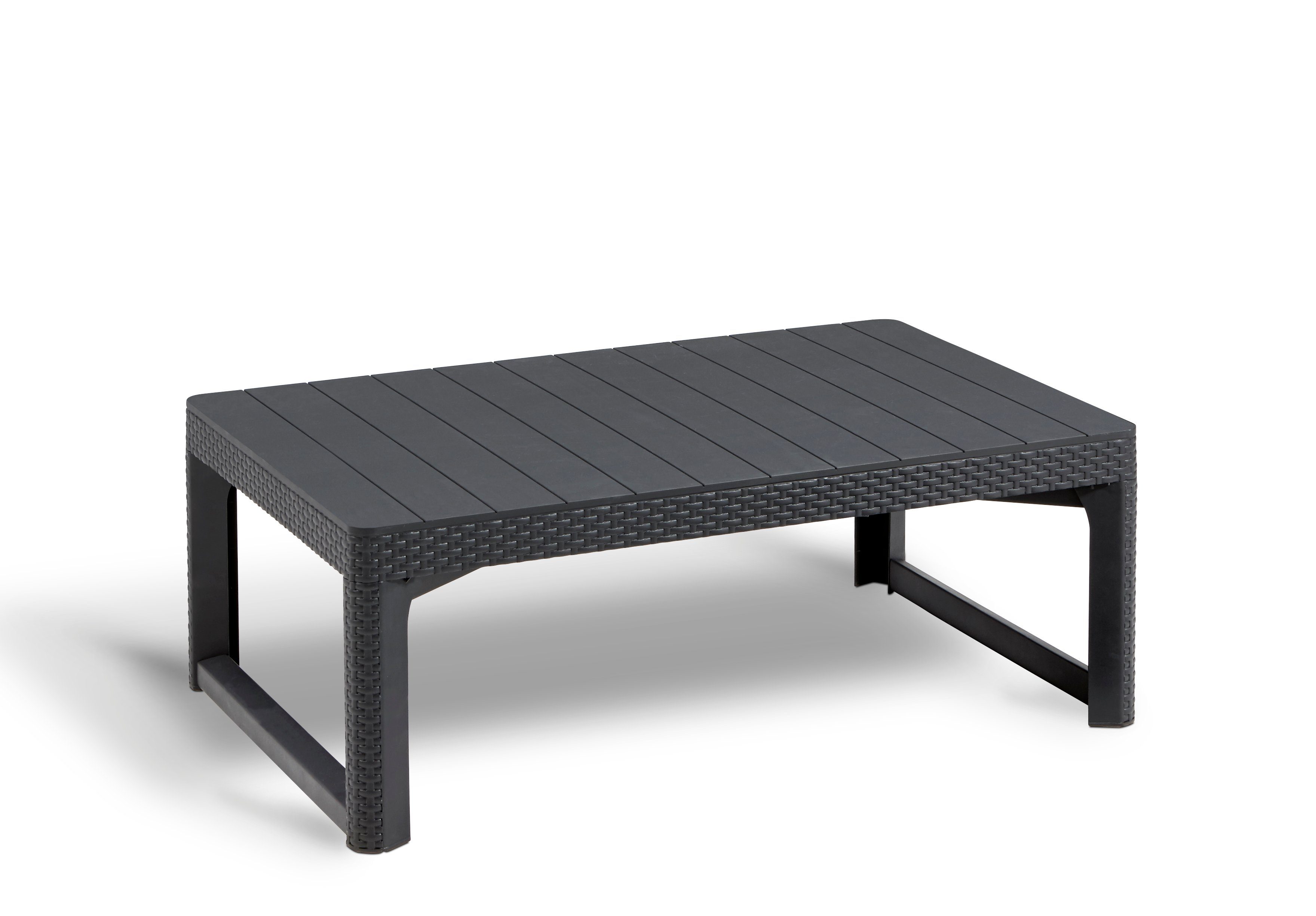 Gartentisch Allibert Lyon Lounge Tisch, höhenverstellbar, Rattanoptik