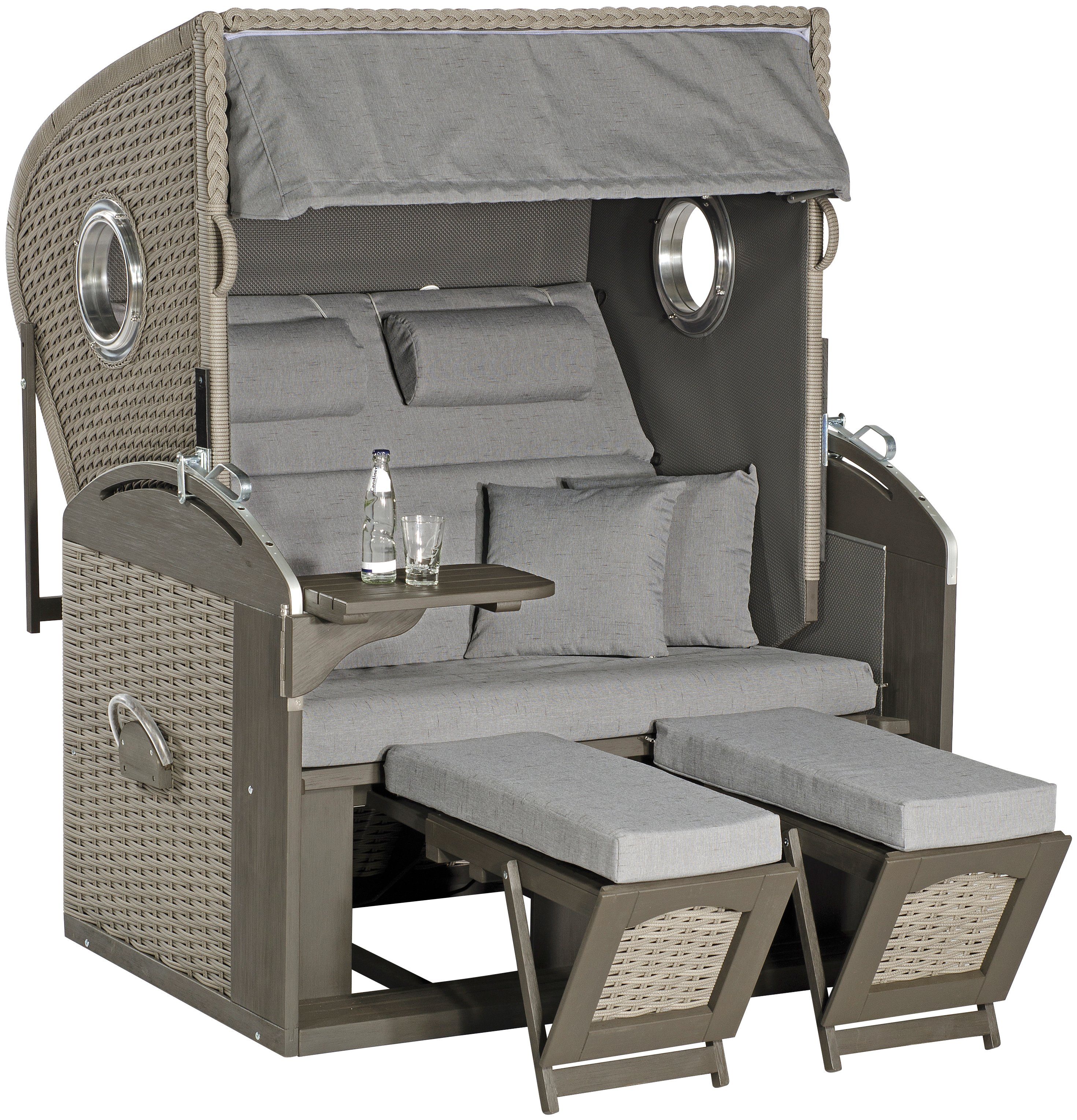 Sonnen Partner Strandkorb »Rustikal 305 Z Bullauge«, BxTxH 135x98x165