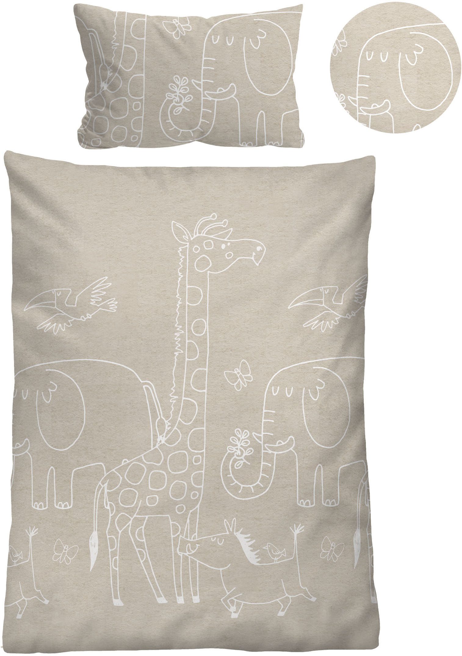 Biberna Kinderbettwäsche 0840520, Flanell, 2 teilig, günstig online kaufen