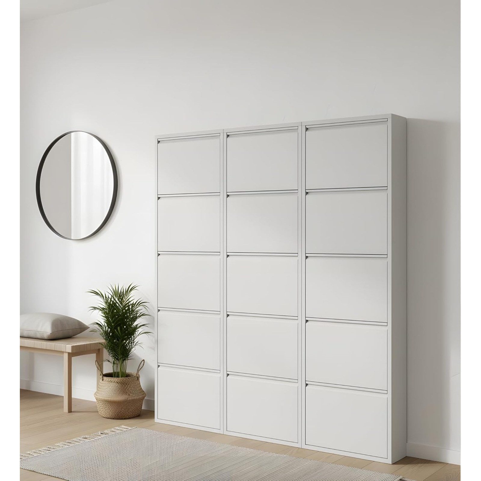 ebuy24 Schuhschrank Pisa Schuhschrank mit 12 Klappen/ Türen in Metall