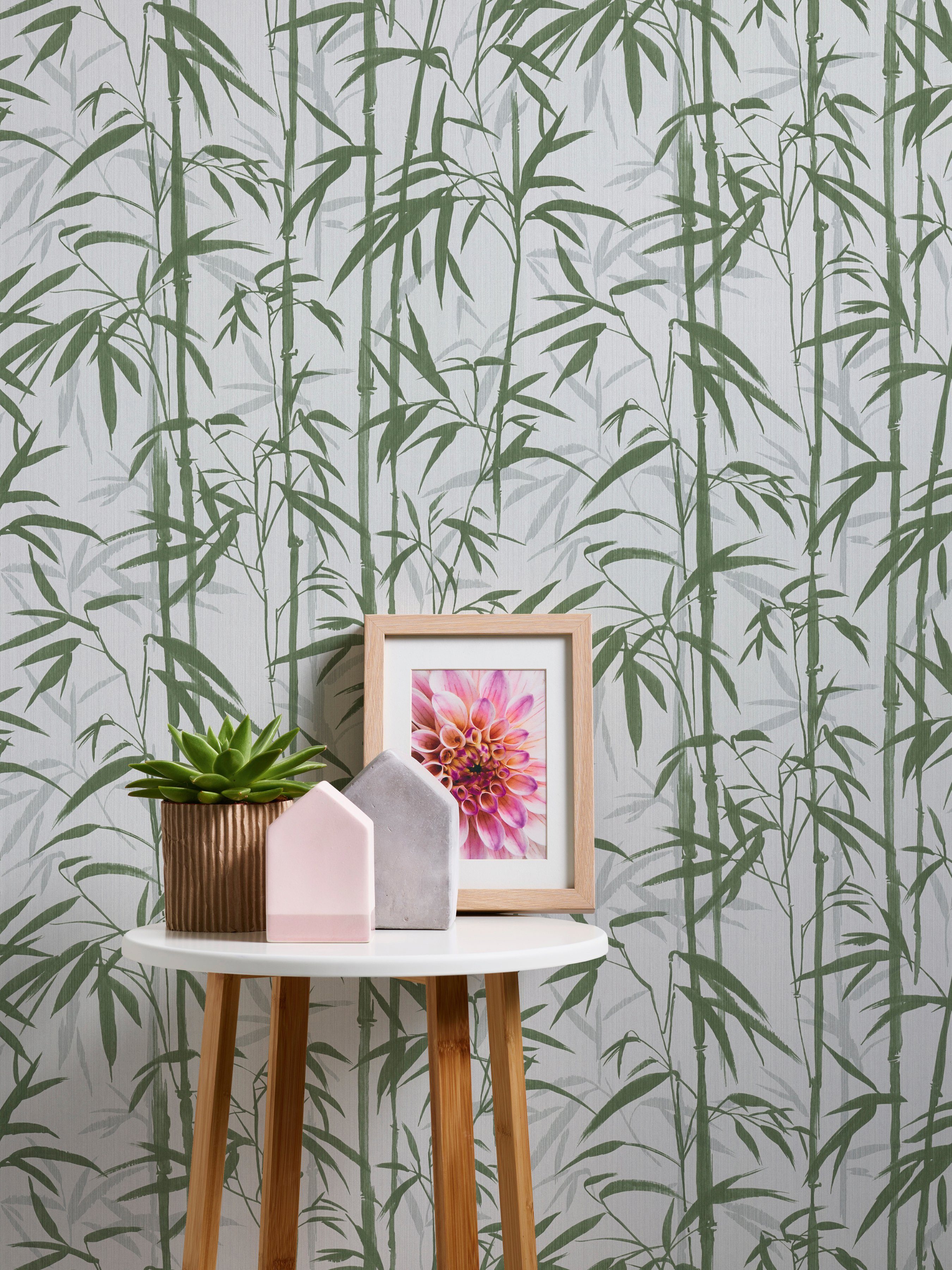 BY Création good, METROPOLIS Tapete creme/grün tropisch, Bamboo, A.S. floral, MICHALSKY Vliestapete Bold Bambus Change botanisch, is Designertapete LIVING