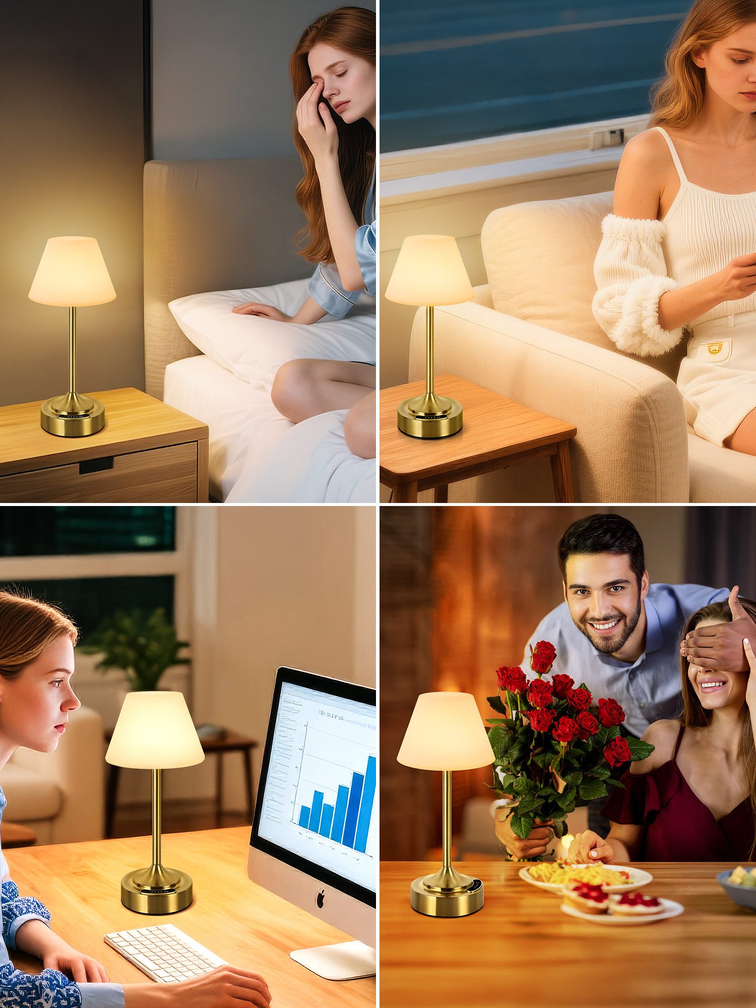 OUTON LED Tischleuchte Kabellose LED-Tischleuchte mit Akku & Farbwechsel – Bild 2 von 5