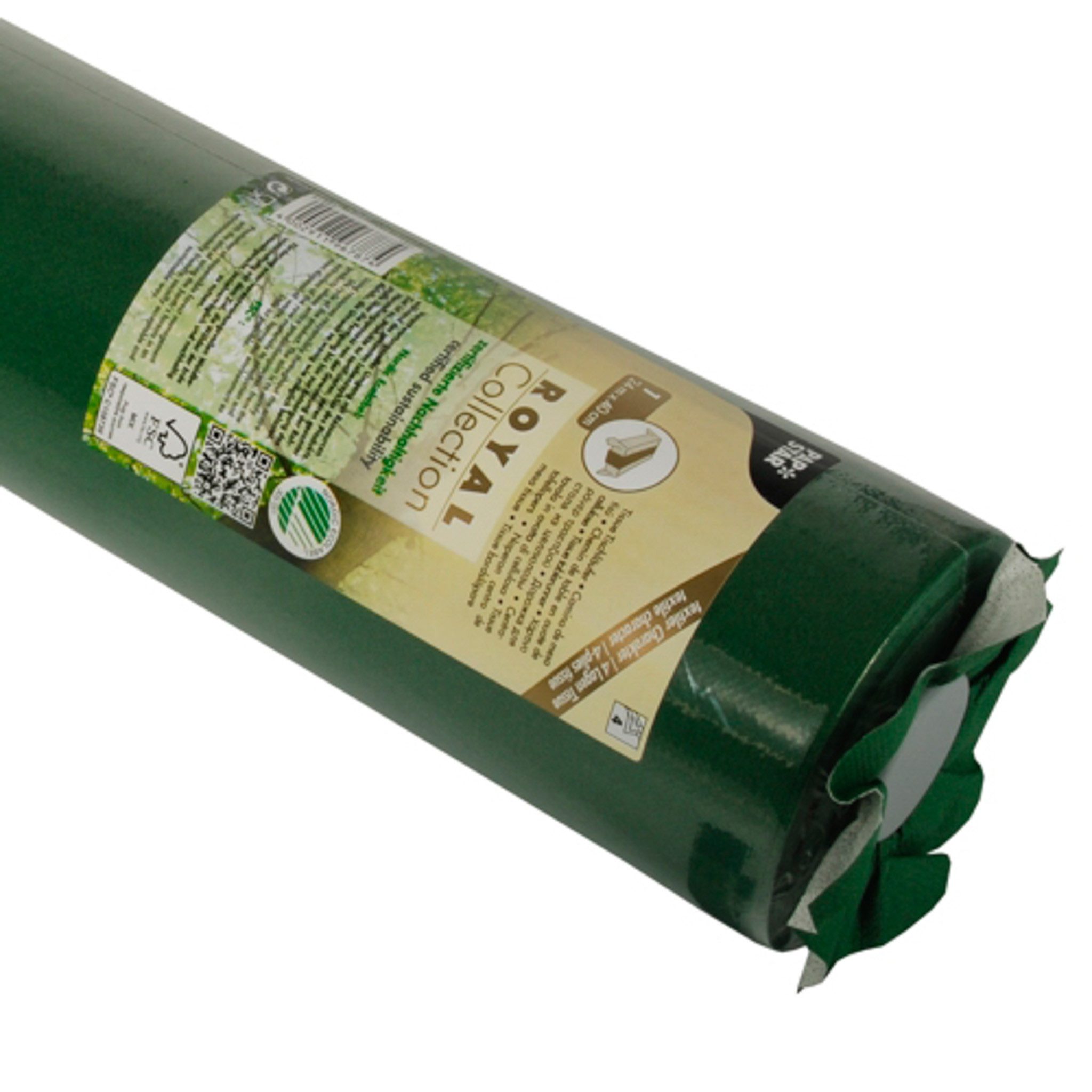 PAPSTAR Tischdecke, Tischläufer stoffähnlich 40cm x 24m Rolle Royal Collection Dunkelgrün