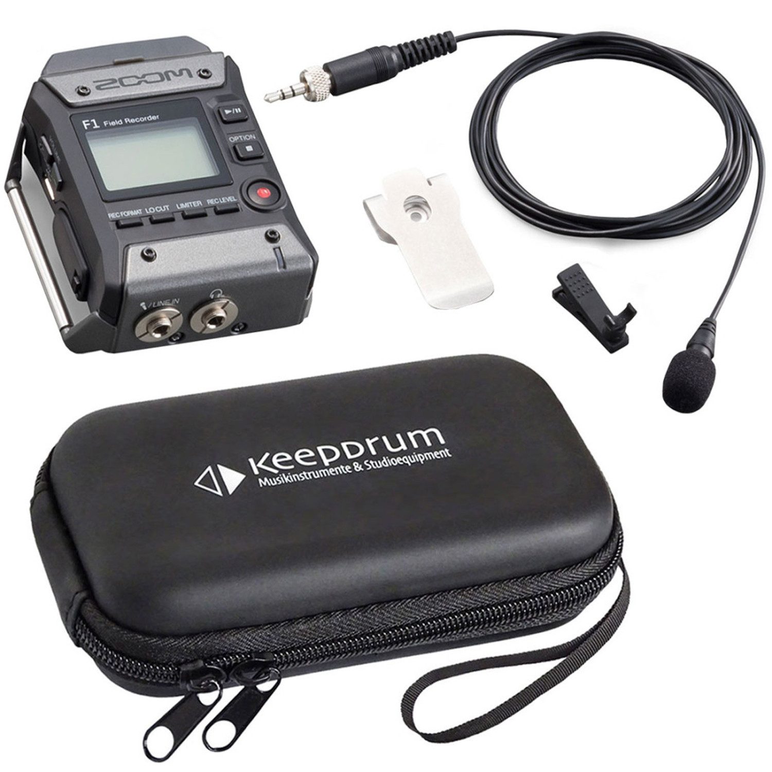 Zoom F1-LP Audio-Recorder mit Mikrofon mit Soft-Case Digitales Aufnahmegerät