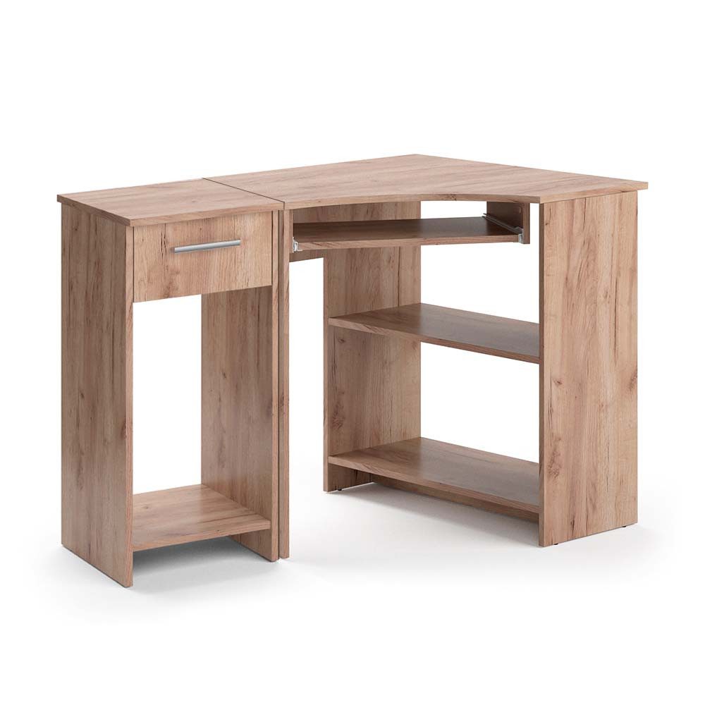 Vicco Eckschreibtisch Odin, Sonoma, 83 x 76 cm Set mit PC-Schrank günstig online kaufen