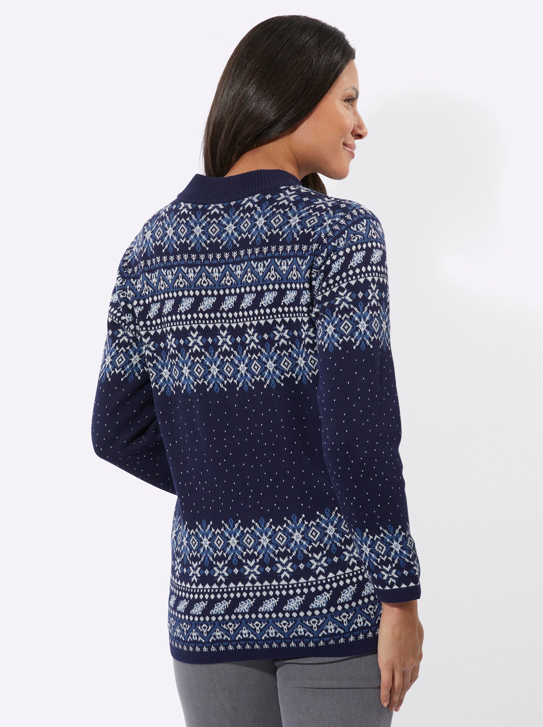 Sieh an! Strickjacke Jacquardstrickjacke . günstig online kaufen