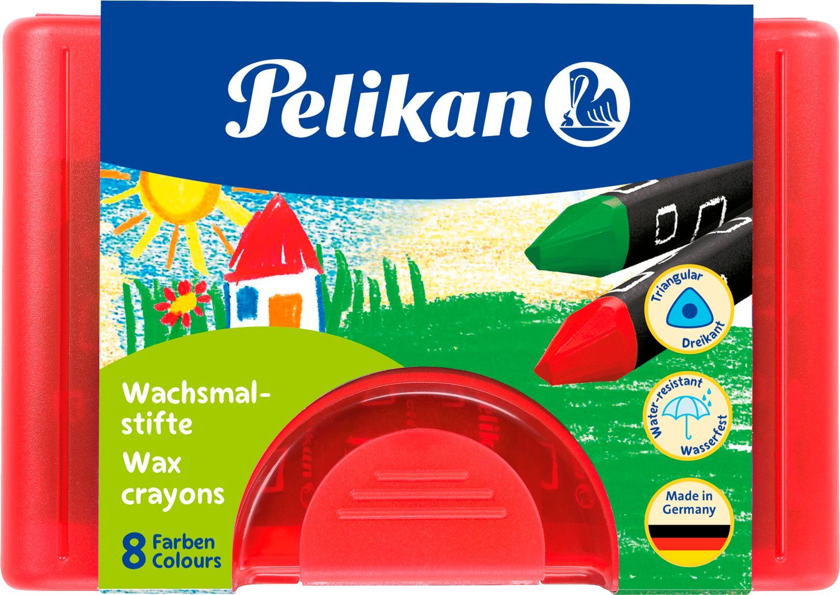 Pelikan Wachsmalstift Wachsmalstifte Dreieckig, 8er-Set