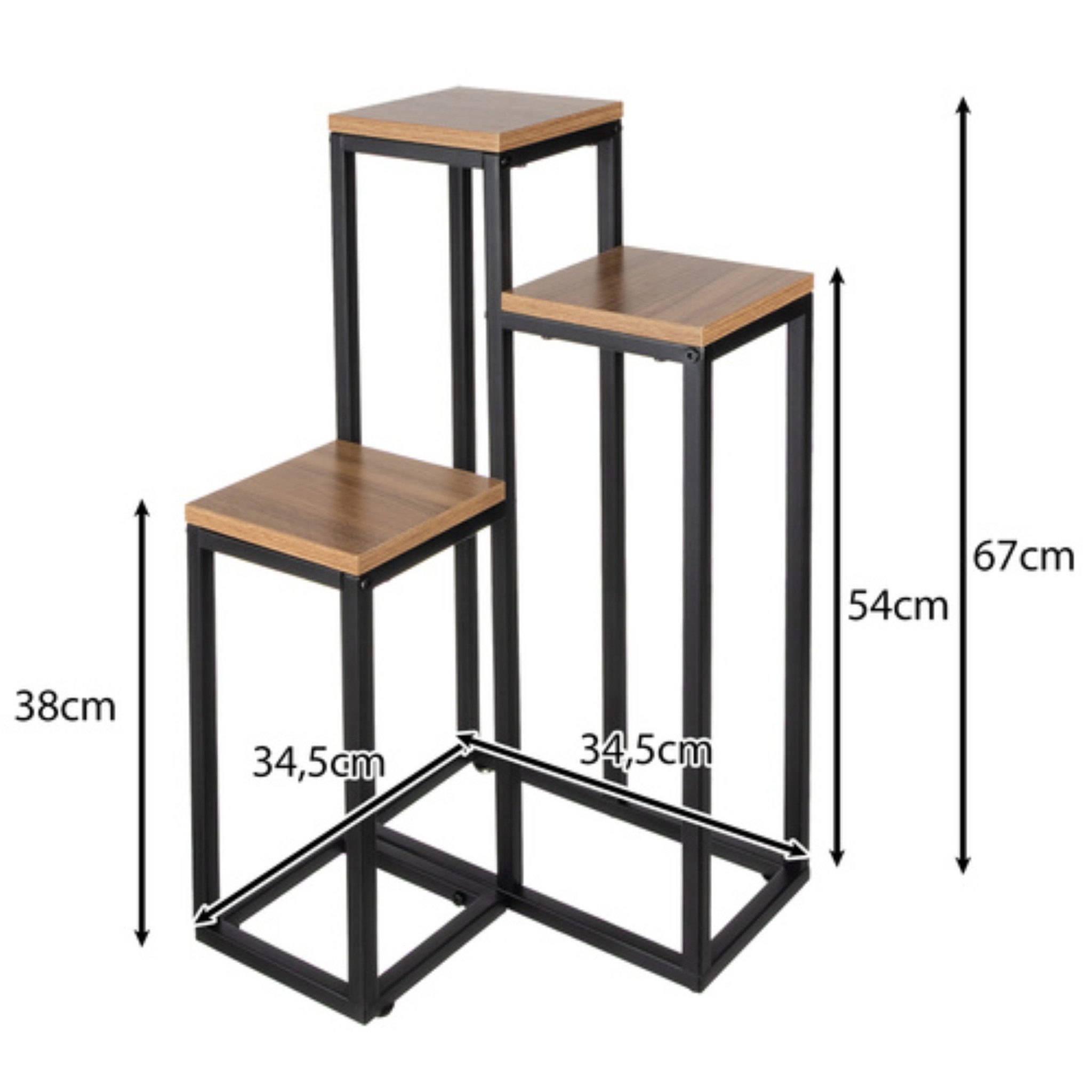 Ruhhy Blumenständer 3-stöckiger Metall-Blumenständer mit Nivellierfüßen, In günstig online kaufen