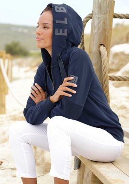 Elbsand Sweatjacke mit Logo-Stickerei an der Kapuze, bequeme Freizeitjacke mit Taschen