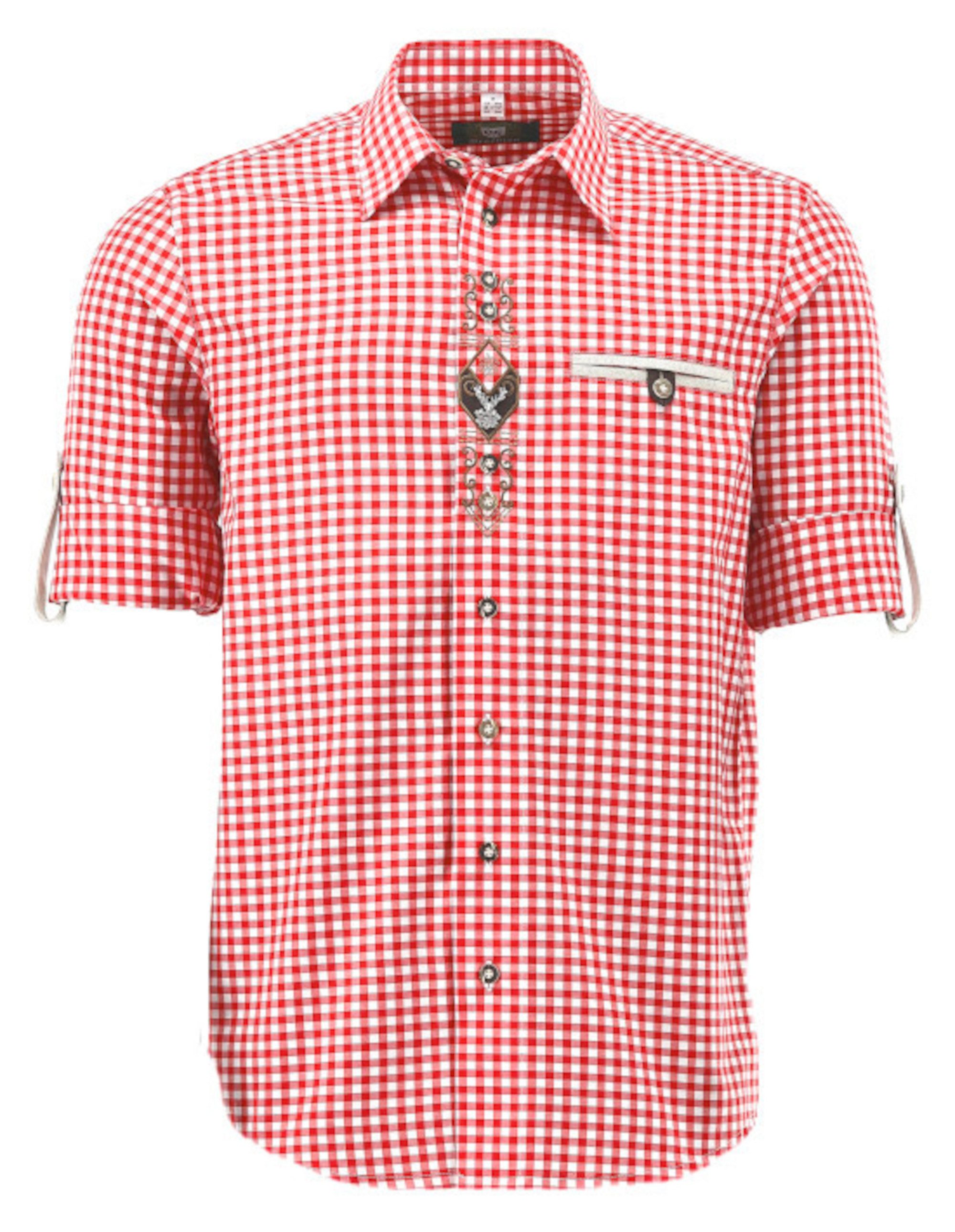 OS Trachten Trachtenhemd TH-0102 Stickerei Krempelarm Kentkragen, Regular F günstig online kaufen