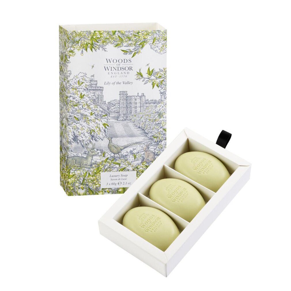 Woods of Windsor Feste Duschseife Lily of the Valley Soap 3 x 60g