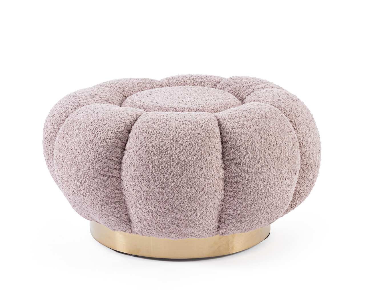 Bizzotto Pouf Florel aus Boucle-Stoff, Altrosa