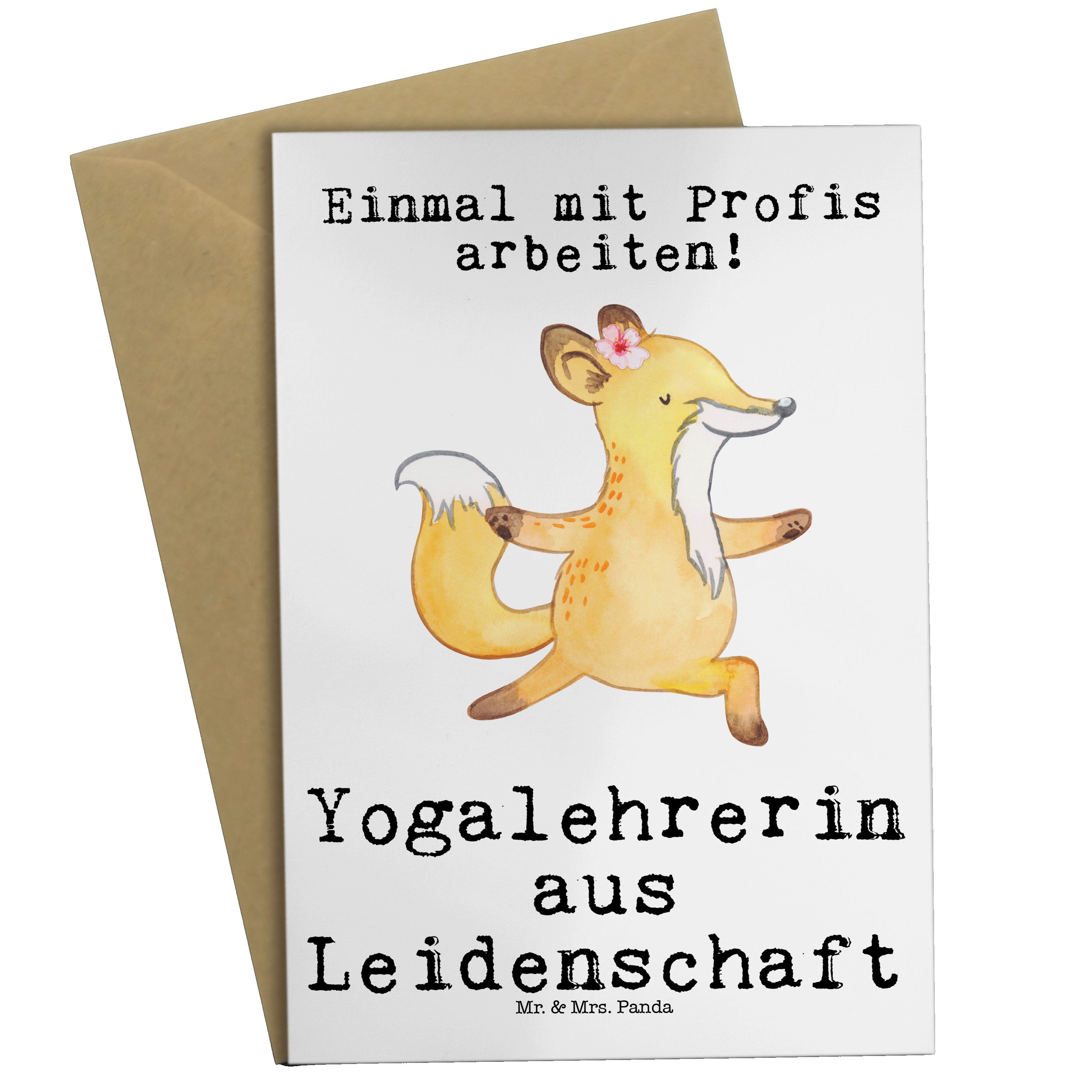 Yogalehrerin Panda - Geburtstagskarte, Mr. Ab aus Geschenk, Leidenschaft & Mrs. Weiß - Grußkarte