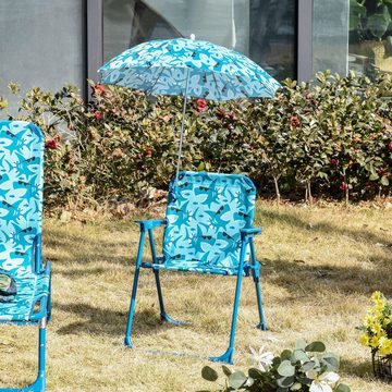 Outsunny Stuhl Kinder-Campingstuhl mit Sonnenschirm