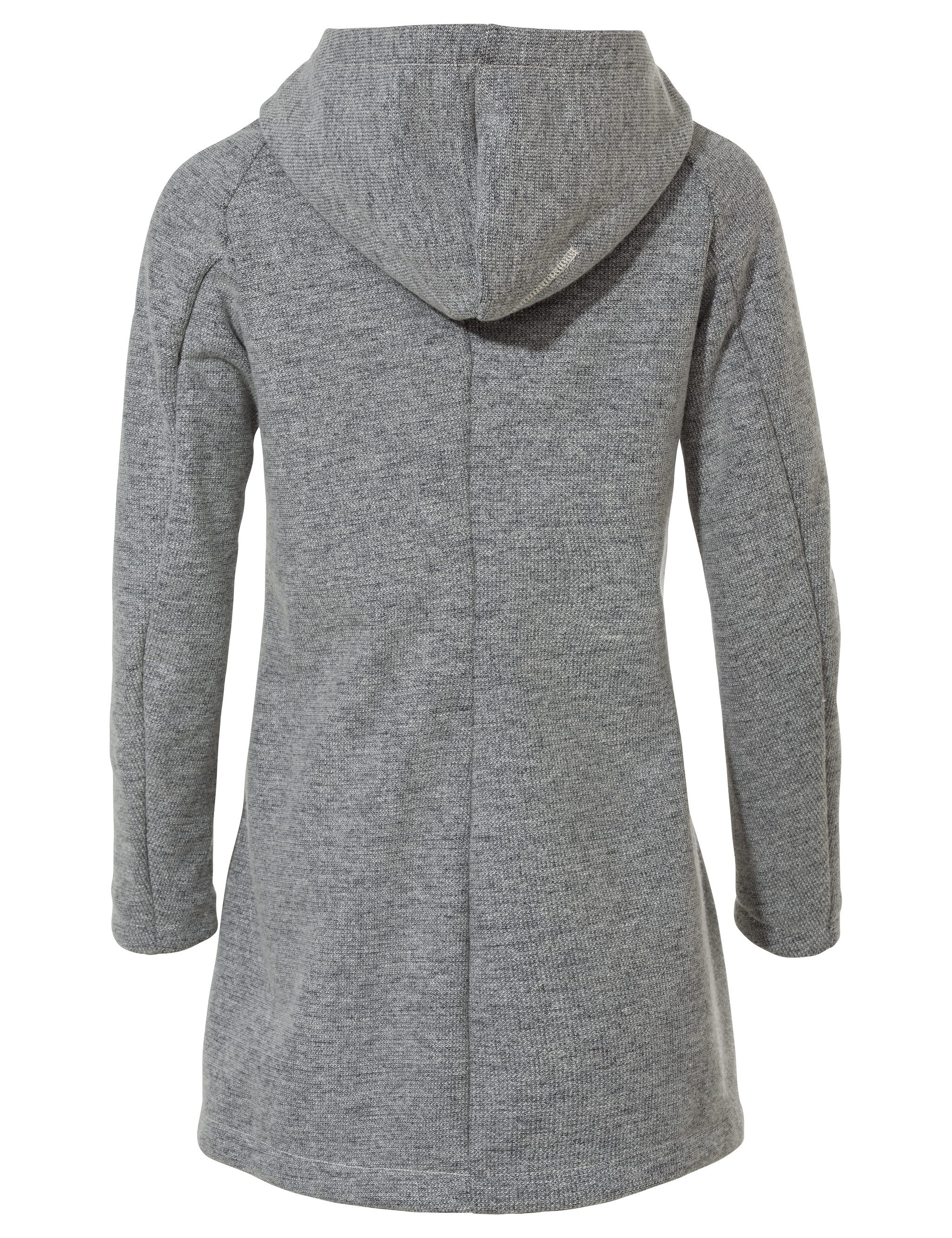 VAUDE Strickfleecejacke WOMEN'S TINSHAN COAT III für den modernen Alltag und Wandern, mit Kapuze, hoher Stehkragen