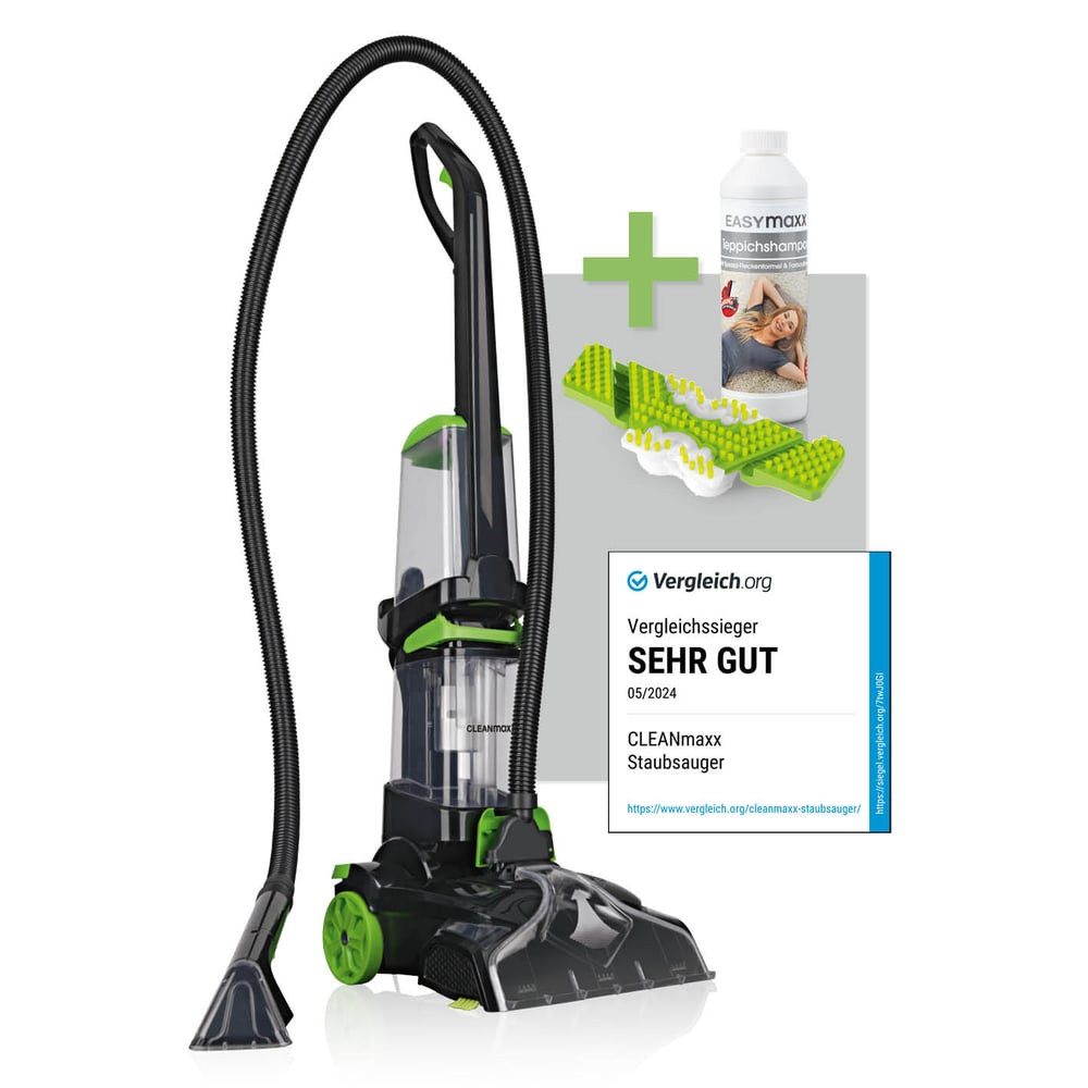 CLEANmaxx Teppichreinigungsgerät Teppich- & Polsterreiniger Professional, 800 W, Пылесосы inkl. Ersatzbürste & Teppichshampoo
