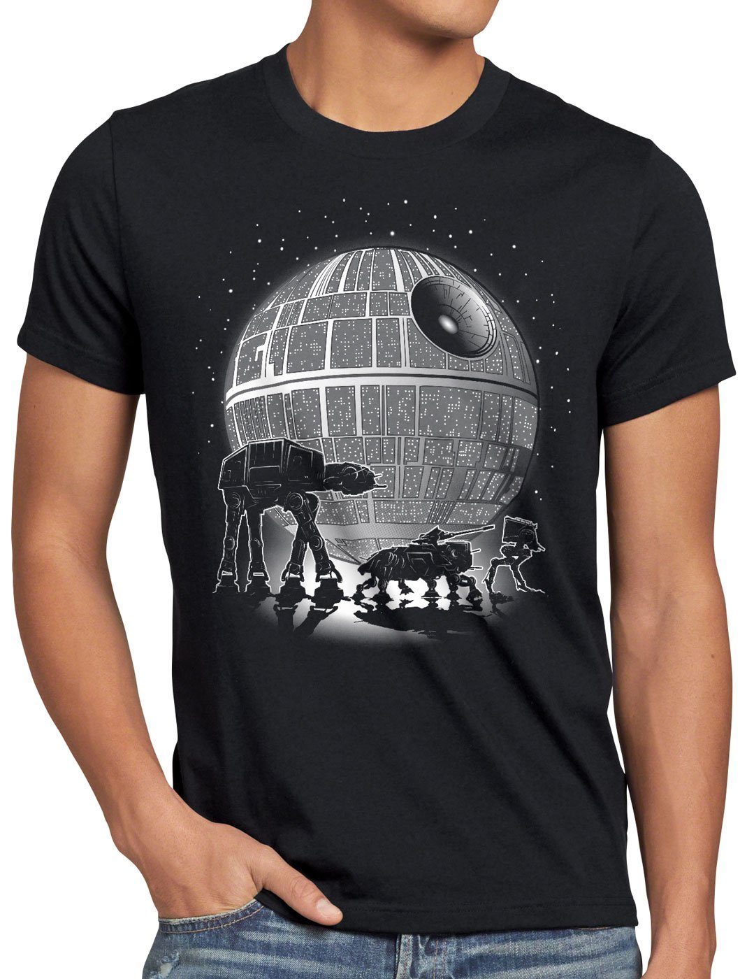 style3 T-Shirt Vollmond Walker AT-AT star günstig online kaufen