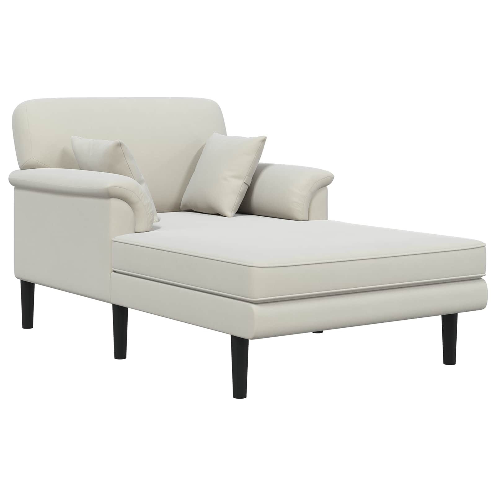 vidaXL Chaiselongue Chaiselongue Creme Samt, 1 Teile