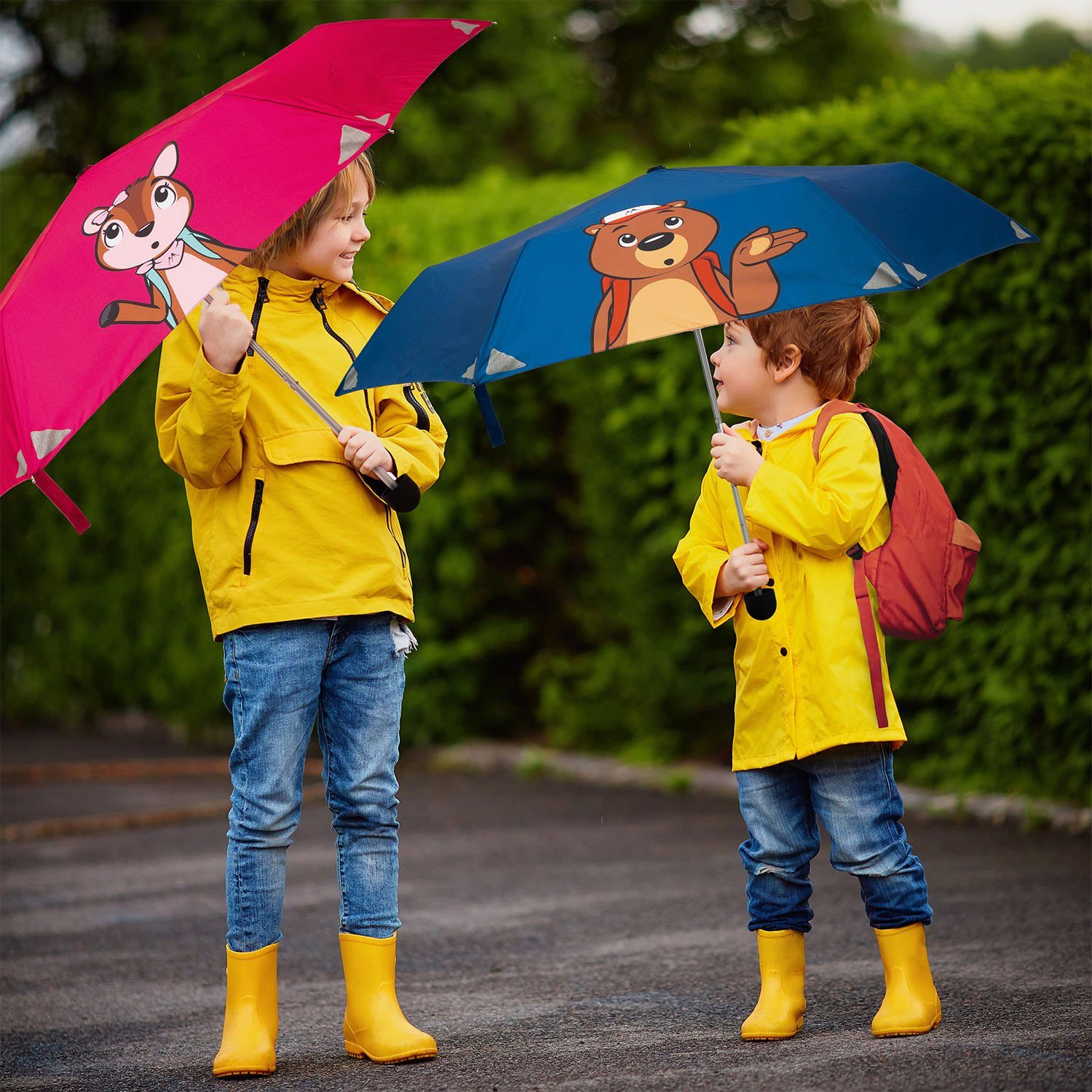 Votna Stivo Kinderregenschirme Reflektoren Regenschirm-Wanderstock Monte cm faltbar ? 90 Pink