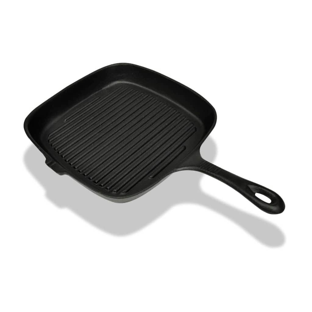 Bratpfanne Grillpfanne Gusseisen 24 x 23 cm schwere Ausführung Schwarz