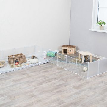TRIXIE Kleintierkäfig Boden für Indoor Freilaufgehege grau/weiß