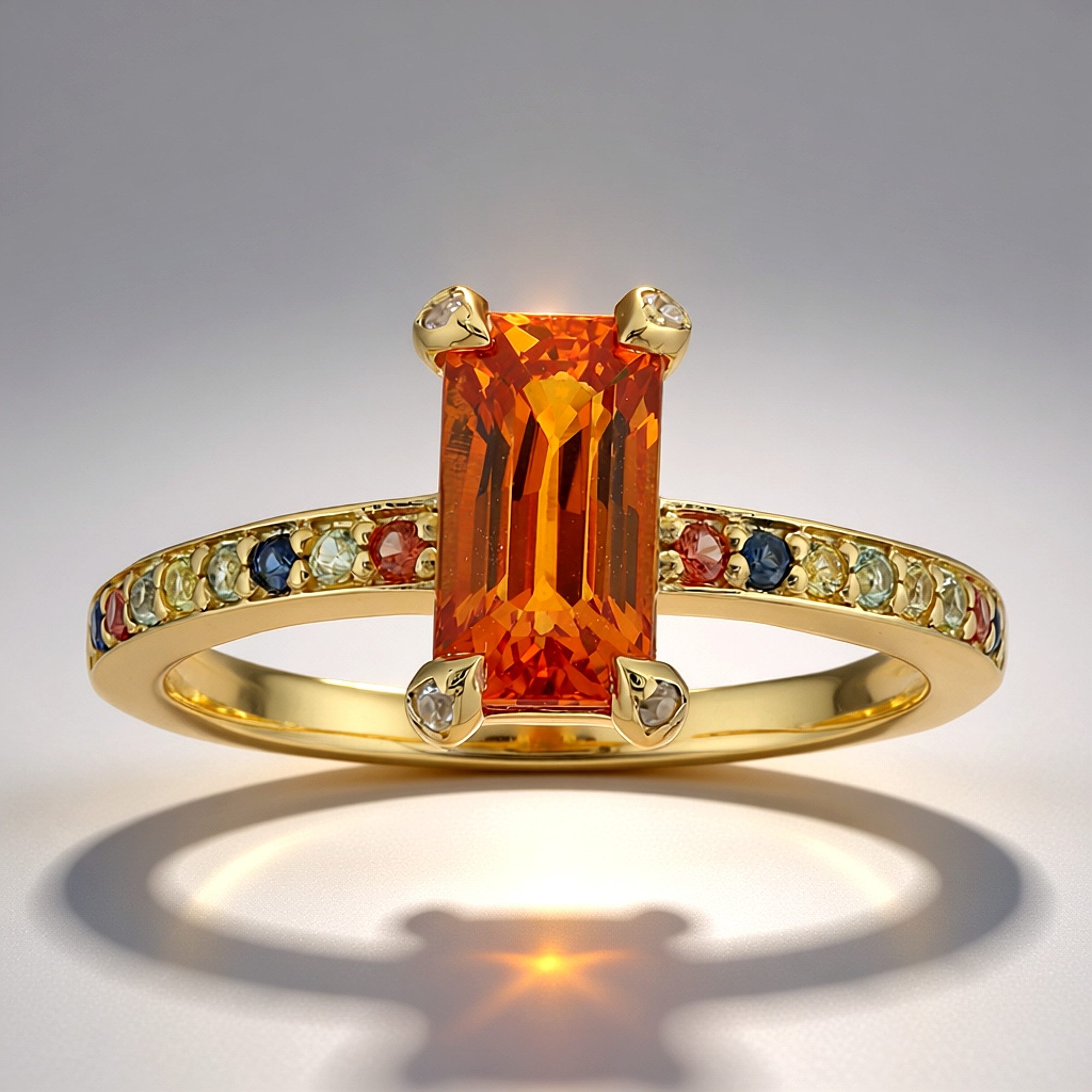 Cavill Goldring Oranger Ban Ka Cha Saphir Goldring, Thailand 2ct (1-tlg)