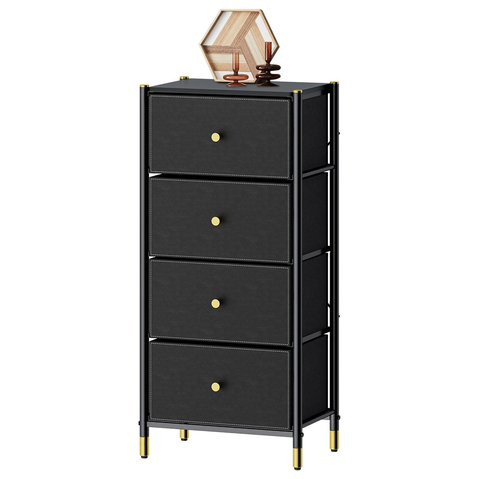 Allyson Kommode Stoffschublade 98x46cm, Stoffkommode für Wohnzimmer & Badezimmer, Stoffschublade