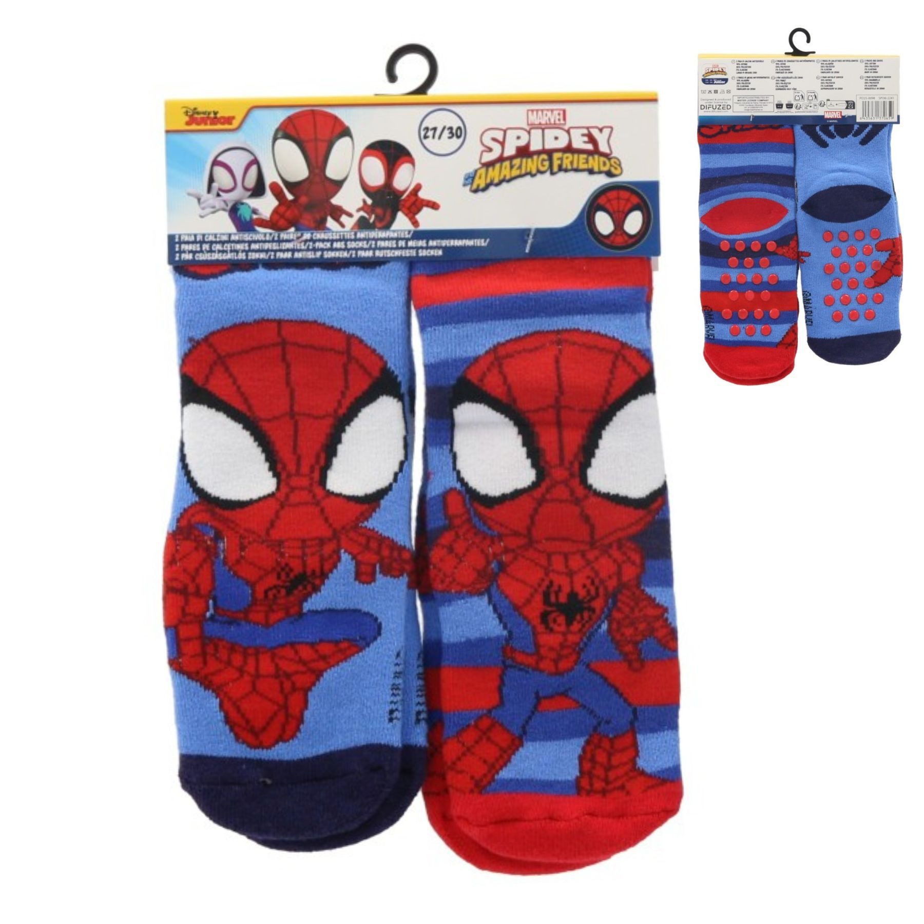 Spiderman Socken 2'er Pack Kinder Anti Rutsch Socken weiches Set