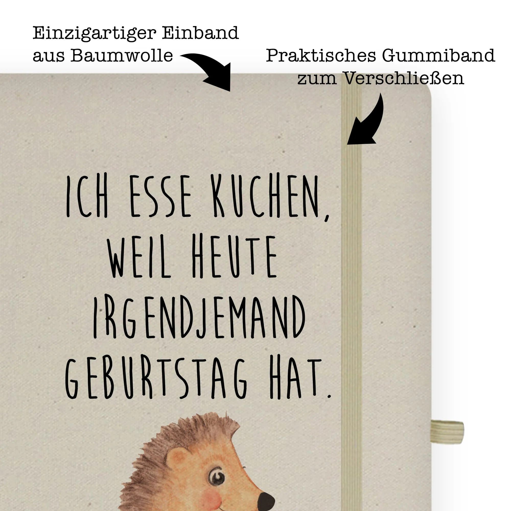 Thumbnail - Mr. & Mrs. Panda Notizbuch Igel Kuchenstück - Transparent - Geschenk, Backen Geschenk, Gute Laun Mr. & Mrs. Panda, Langl...