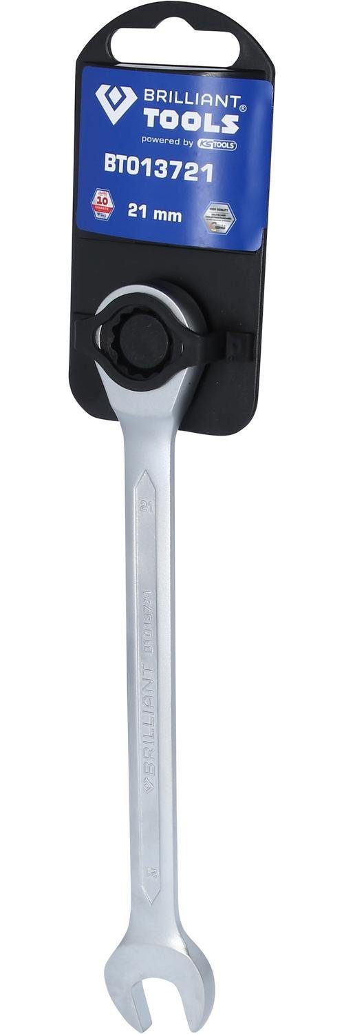 Brilliant Tools Maulschlüssel Ratschenringschlüssel, 21 mm