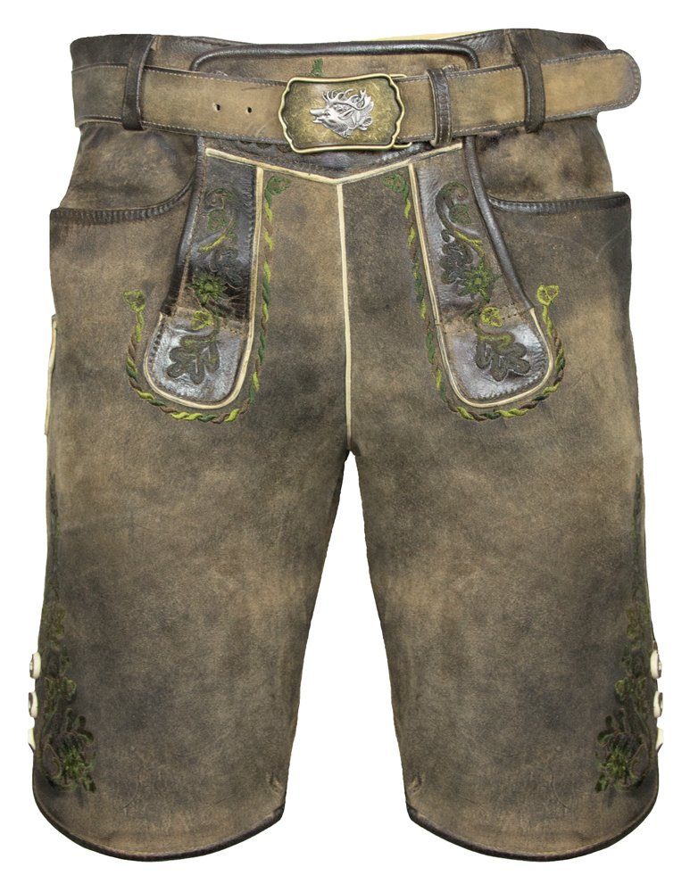 Trachtenlederhose MADDOX Kurze Trachten Lederhose 'Plattspitz' mit G