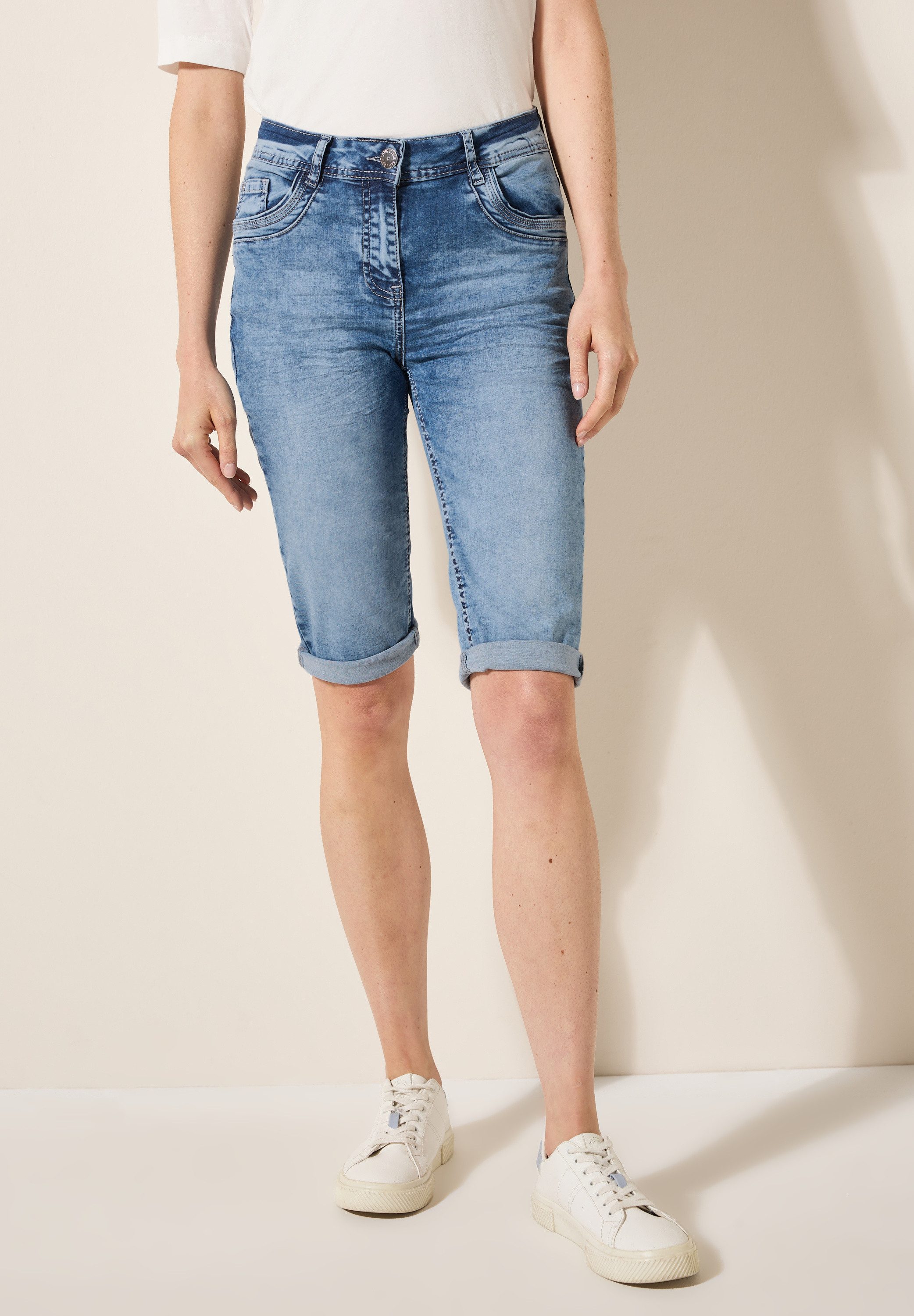 CECIL Slim-fit-Jeans softer Materialmix