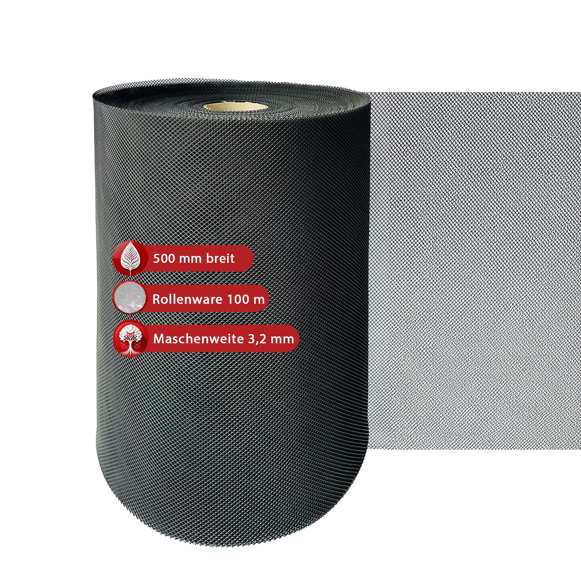 siwitec Schutznetz Poly-Net Rasenschutzgitter, Anti Maulwurfgitter Rasen, Rollenware, Wüh, BxL: 5x5 m, Rollenware