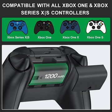 HYTIREBY 4 Stück Akku für Xbox/Series X/Xbox One Controller mit LED-Anzeige Controller-Ladestation (1200mAh Wiederaufladbar Akku für Xbox Series X/S/Xbox One/Xbox One S/X)