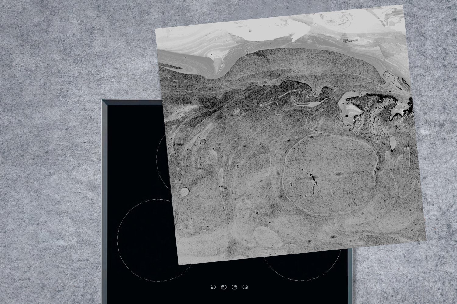 Grau, 78x78 Ceranfeldabdeckung, tlg), Luxus - Marmor (1 - MuchoWow küche Arbeitsplatte für Vinyl, Herdblende-/Abdeckplatte cm,