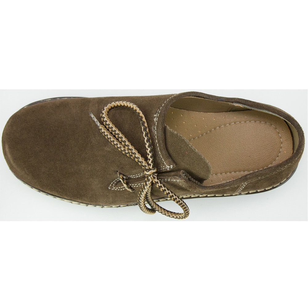 Maddox Herren Leder Haferlschuhe "Altdorf" - Velour Holz, Trachten Mode Schnürschuh