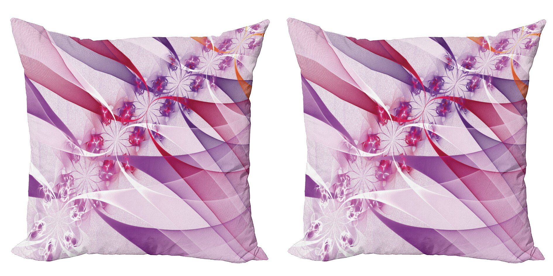 Doppelseitiger (2 Kissenbezüge Modern Abakuhaus Digitaldruck, Blumen Blumen farbige Stück), Digitale Accent