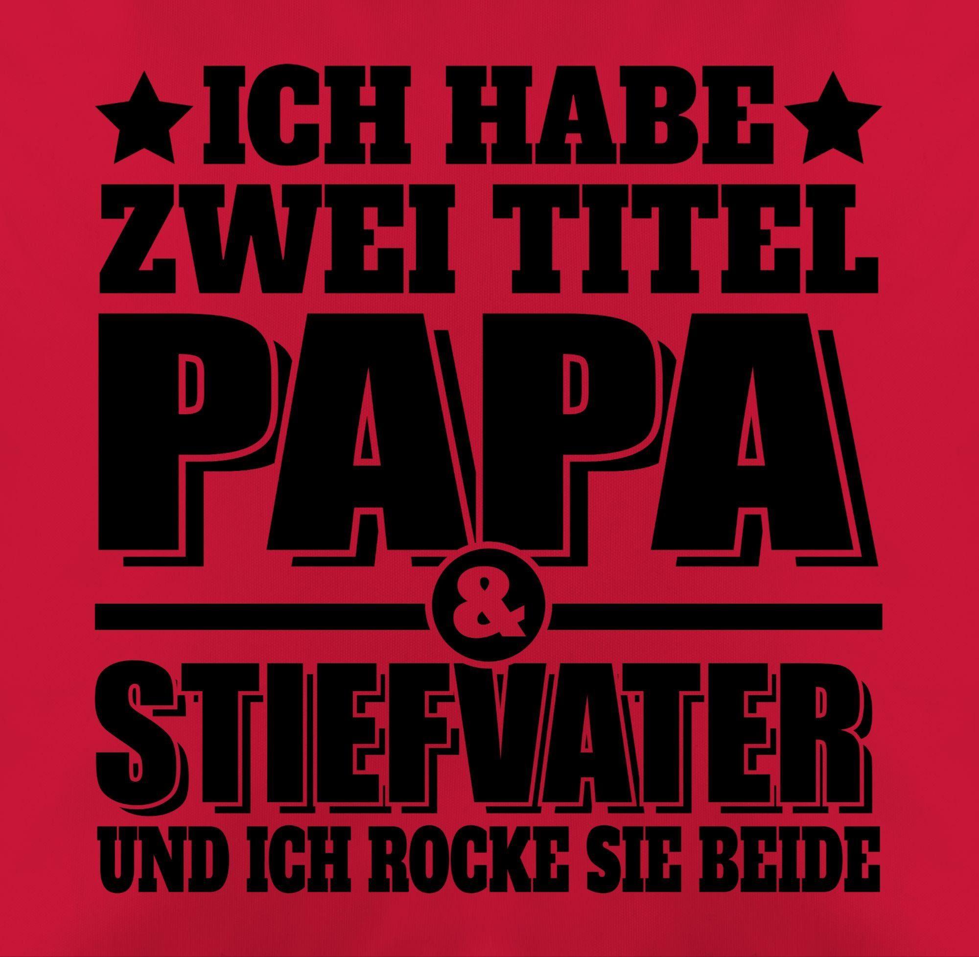 Vatertagsgeschenk zwei rocke Rot Titel und Ich Stiefvater sc, sie ich Shirtracer und Kissen habe beide Papa - Dekokissen - 2