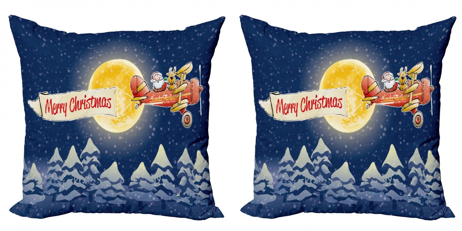 (2 Weihnachtsmann Modern Stück), Weihnachten Doppelseitiger Kissenbezüge Airline Accent Abakuhaus Digitaldruck,