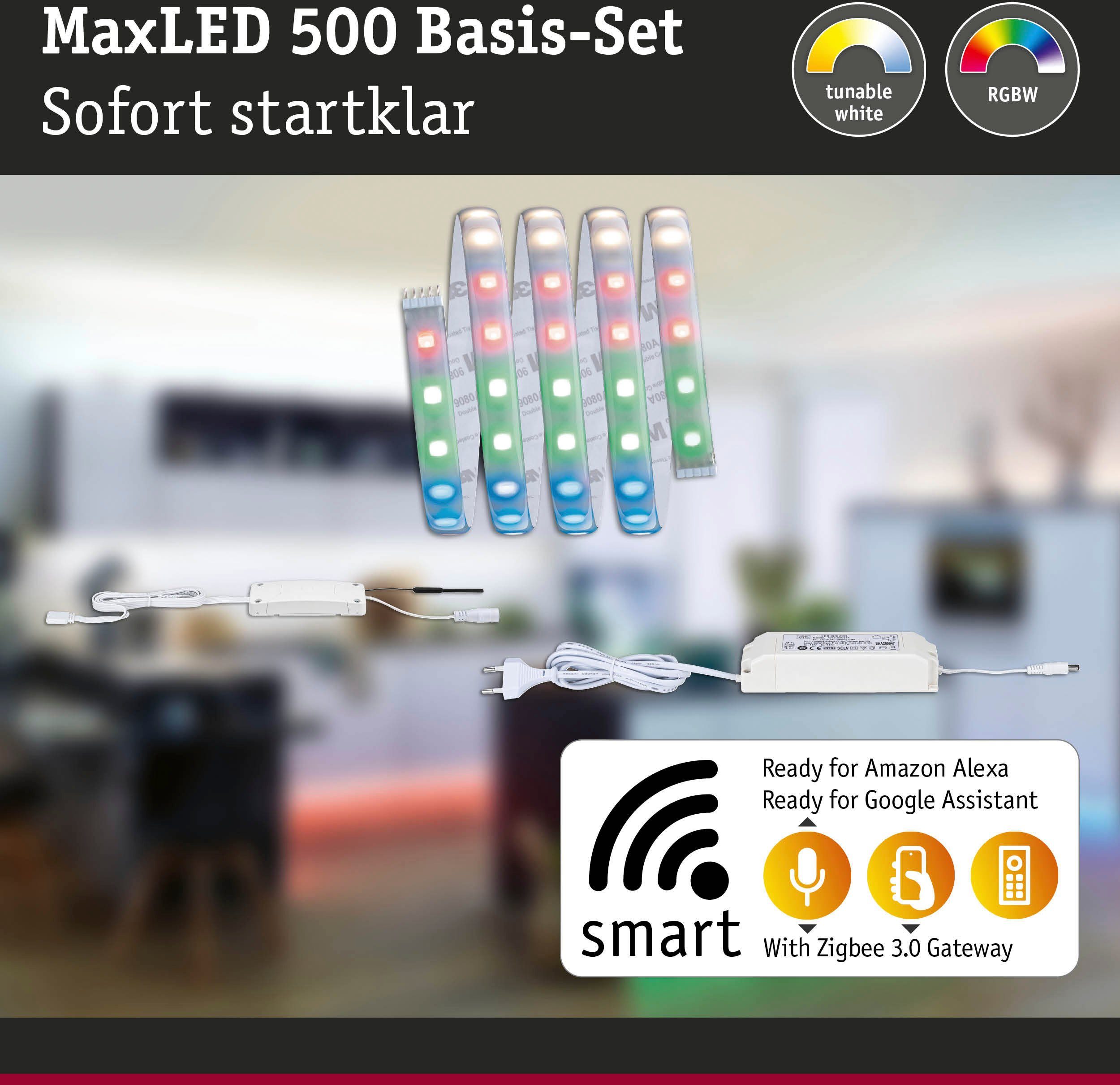 IP44 MaxLED Smart 1-flammig 500 Home 13,5W Zigbee Paulmann LED-Streifen beschichtet, 1,5m RGBW