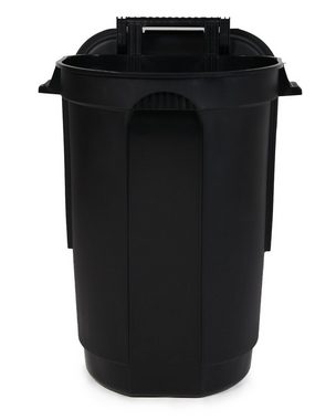 ONDIS24 Mülleimer Gartentonne mit 2 Rädern, Mülltonne 110 Liter Volumen, Abfalltonne mit weit öffnendem Deckel, Outdoor Mülleimer