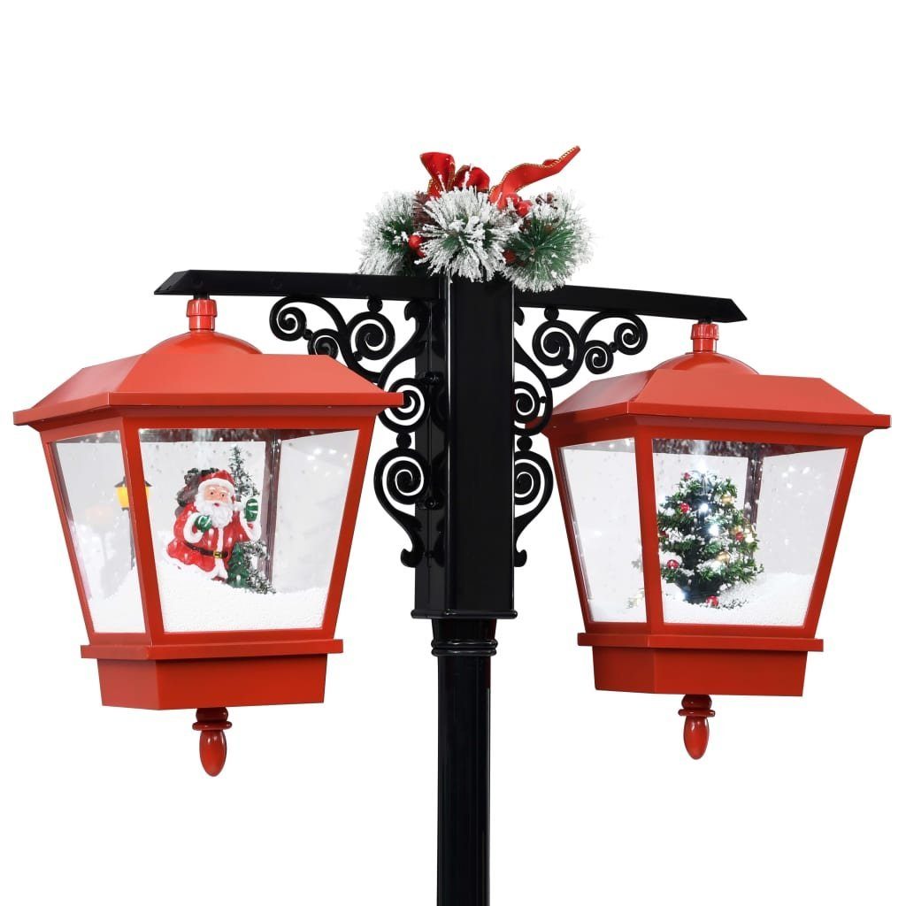 mit Rot 188 und LED Schwarz cm Weihnachtsmann Doppel-Weihnachtslaterne Schneiende LED Laterne DOTMALL