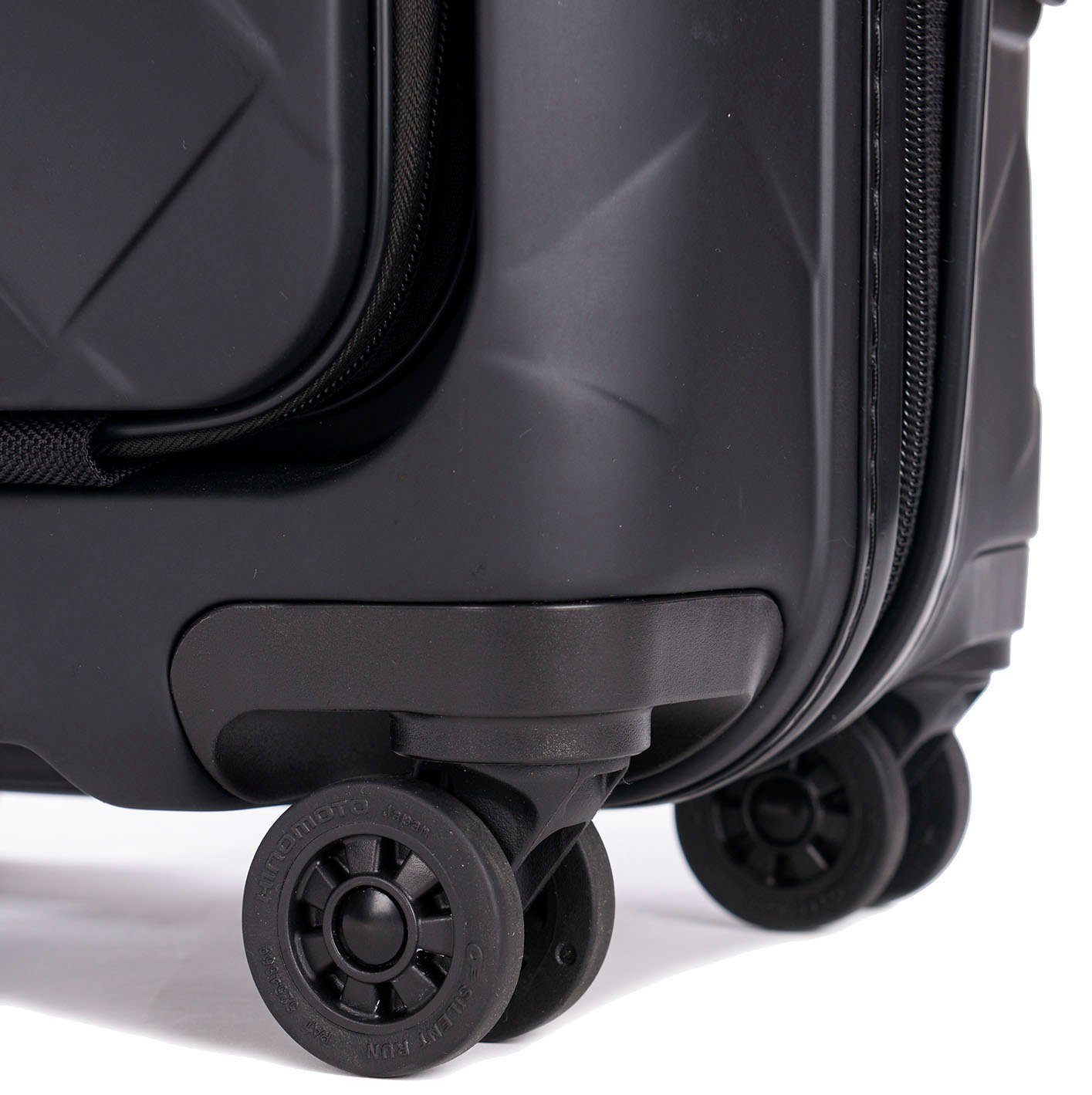 Leather&More mit black, 4 matt Stratic NFC-Chip; Vortasche, S Laptopfach Hartschalen-Trolley Rollen, mit